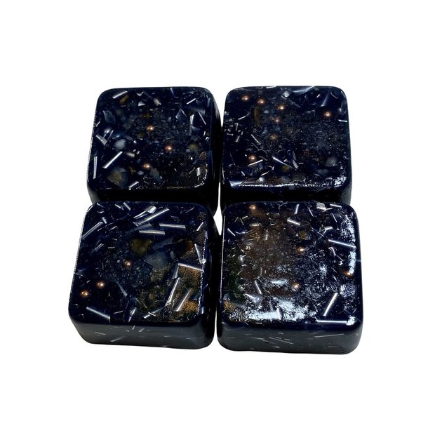 4 Indigo Blue Mini Cube Tower Busters Orgone Many Beautiful Ingredients!!
