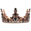 Lurrose Baroque Queen Crown Bride Wedding Vintage Rhinestones Crown Headdress Hair Accessory for Women Prom Halloween Pageant