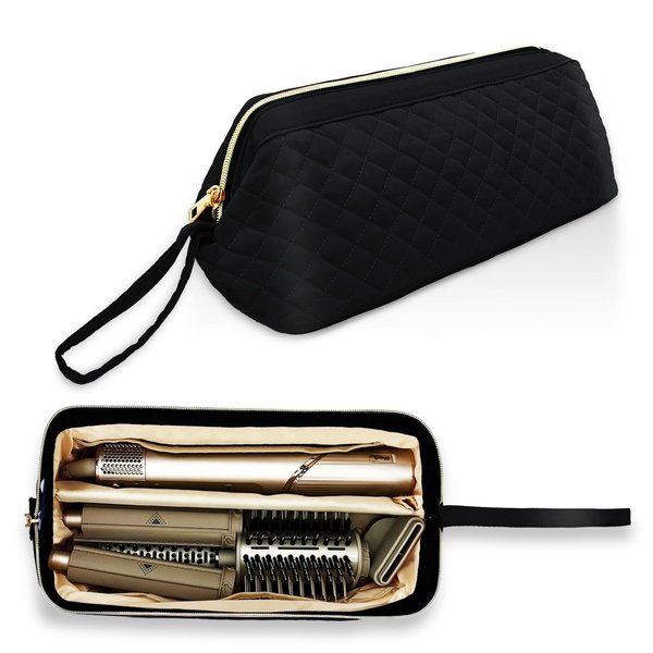 NENYX Hair Tools Travel Bag for Shark Flexstyle Carrying Case,Portable Shark Hair Dryer Case,Shark Glex Style Case Waterproof Dustproof Shockproof Flat Curling Iron Travel Organizer, Black(Bag Only)