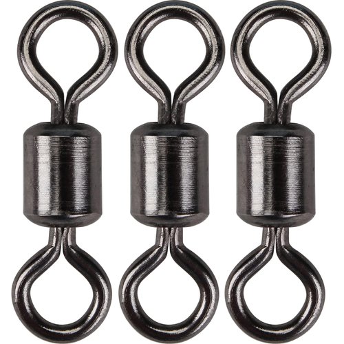 Fishing Swivel, Rolling Barrel Stainless Steel Black Nickel Terminal Connectors, Kayak Accessories for Lure Kit Fly Leaders Catfish Tackle Bass Jigs (50 Pcs Test 135 Pound)