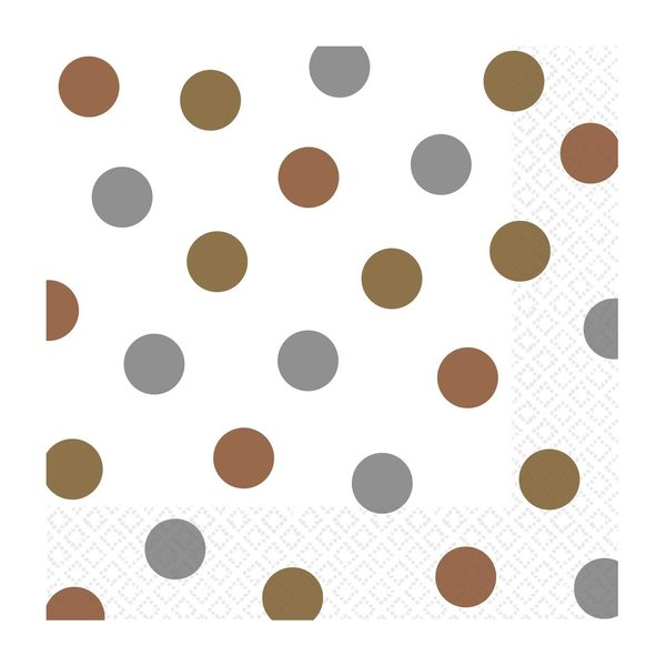 Mixed Metallic Dots Luncheon Napkins | 16 Ct. | 6" x 6"