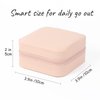 MFXIP Travel Jewelry Case Small Jewelry Box Jewelry Organizer Storage Case Portable PU Leather Mini Jewelry Travel Case for Girls Womens Earring, Necklace, Rings,Bracelets (Pink)