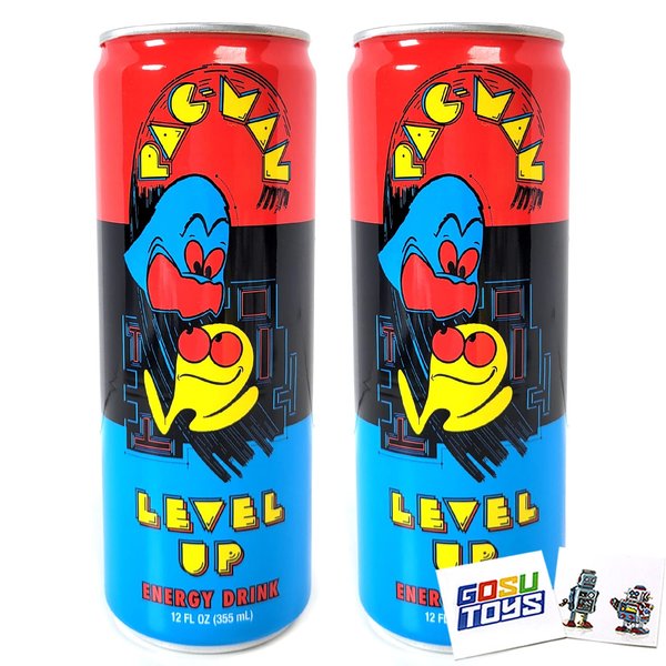 Pac Man Level Up Energy Drink (2 Pack) with 2 Gosutoys Stickers