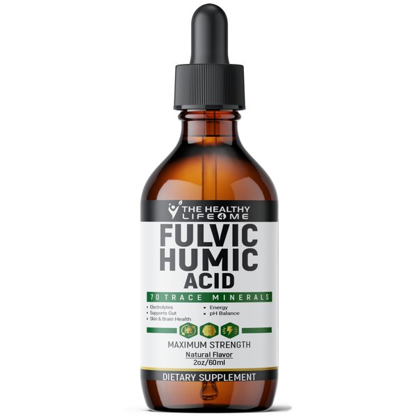 Liquid Fulvic Acid + Humic + Trace Minerals | Hydration | Keto Supplement | Energy | pH Balance | Hair | 2-Month Supply | Liquid Color - Brown