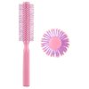 PERFEHAIR Small Round Roller Hair Brush for Women's Short Thin Hair Blow Drying with Soft Nylon Bristles-Wooden Handle, 1.5 Inch-Pink