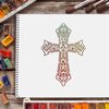 FINGERINSPIRE Cross Stencil A4 Size Rectangle Crucifix Painting Stencil Template Reusable Christmas Stencil for Crafts and Decorations（Plastic
