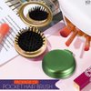 6Pcs Round Hair Brushes for Women - Folding Hair Brush Travel Comb with Mirror Pocket Round Hair Brush Travel Size Brush with Small Mirror - Portable Mirror Travel Mini Brush for Hair Makeup Brush Set
