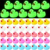 Chitidr Glow in The Dark Rubber Ducks 2.2'' Luminous Mini Rubber Duck Fluorescent Tiny Ducks Light up Floating Squeaky Bathtub Toys for Baby Showers Summer Beach Pool Party Games(50 Pcs, Colorful)