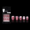 24 Pcs Pink Press on Nails Short Square - SHANRUN White French Fake Nails Press ons Nail Art Tip Glue on Nails Full Cover Artificial Acrylic False Nails Rhinestone Flower Bow Glitter Design for Women