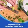 Jenaluca Herb Scissors with 5 Blades and Safety Cover - Salad Scissors - Cut, Chop & Mince Fresh Herbs & Leafy Greens - Stainless Steel Kitchen Shears with Cleaning Comb - Cool Kitchen Gadgets (Green)
