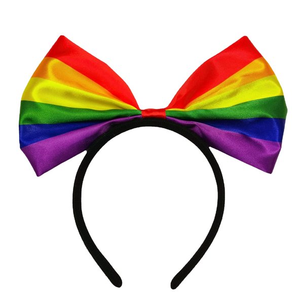 AIUPUOC Rainbow Headband Rainbow Bow Hair Accessories Pride Hair Accessories Gay Pride Decorations Stuff for Women Men Party Decor 1Pcs