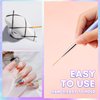 Makartt Nail Art Brushes,Liner for Nails, 5pcs, 7/9/11/15/25mm, Easy Hold, Thin Nail Art Design Brush Detail Brush for Gel Polish Nail Paintings Different Lines 3D Nail Pattern French Tips Nail Tool