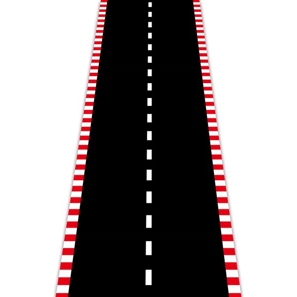 Racetrack Floor Running Black Racer Party Decoration Mat Road Table Runner Long Racetrack Tablecloth Drag for Party (Stripe Style,16 ft x 2 ft)