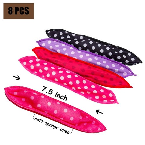 8 Pcs Sleep Hair Rollers Pillow Sponge Hair Rollers, Hair Heatless Curlers Overnight Heatless Curls Stain Heatless Sleep in Hair Curlers for Women Girls Curls Wave