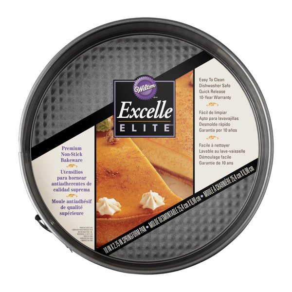 Wilton Excelle Elite Non-Stick Springform Pan - Perfect for Making Cheesecakes, Deep Dish Pizzas, Quiches and More with Easy Release, Steel, 10 x 2.75-Inch
