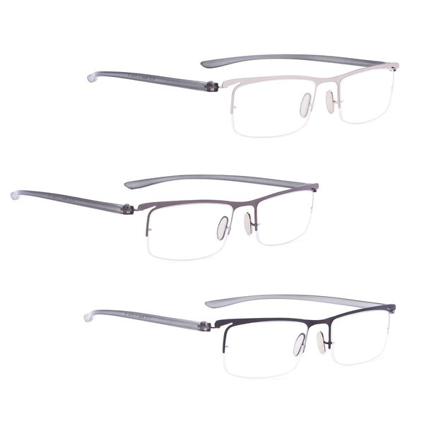 LUR READING GLASSES 3 pack Half-rim Readers