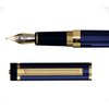 Dryden Designs Fountain Pen - Medium Nib 0.5mm | Includes 24 Ink Cartridges - 12 Black 12 Blue and Ink Refill Converter | Calligraphy Pen, Smooth Look -Deep Blue.