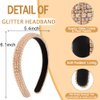 AHONEY Rhinestone Headband for Women Girls, Hair Bling Crystal Glitter Sparkly Diamond Padded Headband Fancy Jeweled Headpiece Holiday Hair Accessories Birthday Gifts (Gold)