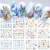 12 Sheets Ocean Nail Stickers, Summer Nail Art Decals Water Transfer Nail Art Stickers Dolphin Shell Starfish Seahorse Cute Marine Animals Design Sea Beach Nail Art Accessories for Women DIY Manicure