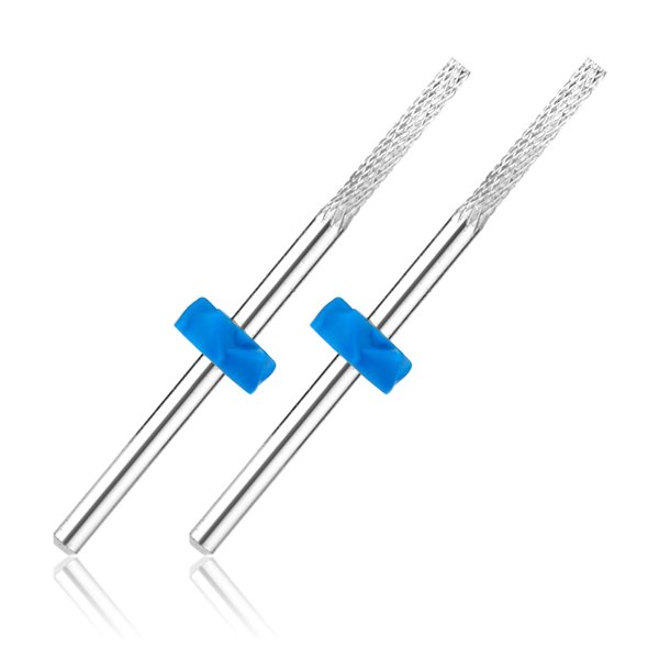 2pcs Nail Drill Bits, 1.75'' Manicure Drill Bits Carbide Electric Drill File Bits Nail Tech Cuticle Remover Bit for Nail Drill Cleans Dead Nail Supplies Tools Pedicure Manicure (Silver)