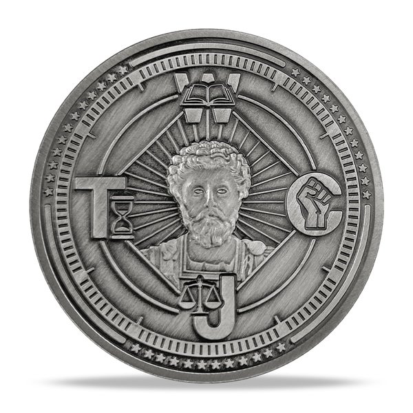 Cardinal Virtues Coin Stoic Challenge Coin Four Virtues Stoicism Medallion Daily Stoic Reminder Coin