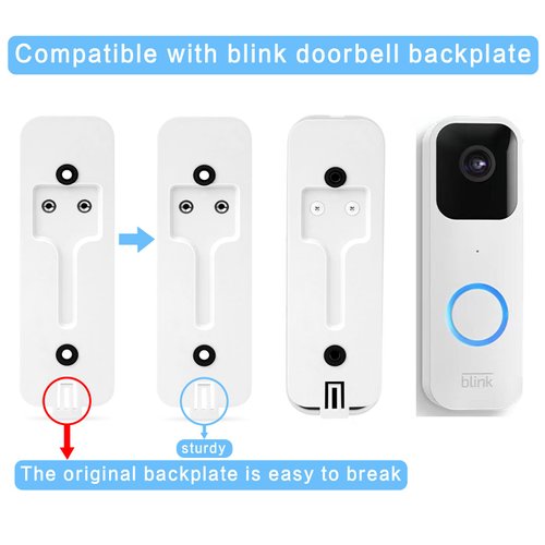 Backplate Replacement for Blink Video Doorbell, Back Plate Part with Mount Accessory (White-1 Pack)