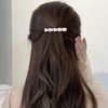 Isslly 4PCS Pearl Hair Clips, White Pearls Rhinestones Hair Barrettes, Gold Plated Sanp Clips, Elegant Pearl Hair Pins for Women, Girls, Brides, Suitable for Wedding, Daily Use