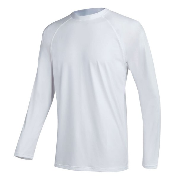 Men's Swim Shirts Rashguard Sun Shirt UPF 50+ UV Sun Protection Outdoor Long Sleeve T-Shirt Swimwear White XL