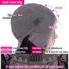 Wingirl 13×4 Lace Front Human Hair Wigs for Women 12A HD Transparent Body Wave Lace Front Wigs Human Hair Pre Plucked Bleached Knots (18 Inch (Pack of 1), 220% 1B# Color)