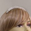 Decorative Hair Comb Medium Tiara White Rhinestone Crystal Bridal Hair Comb, White