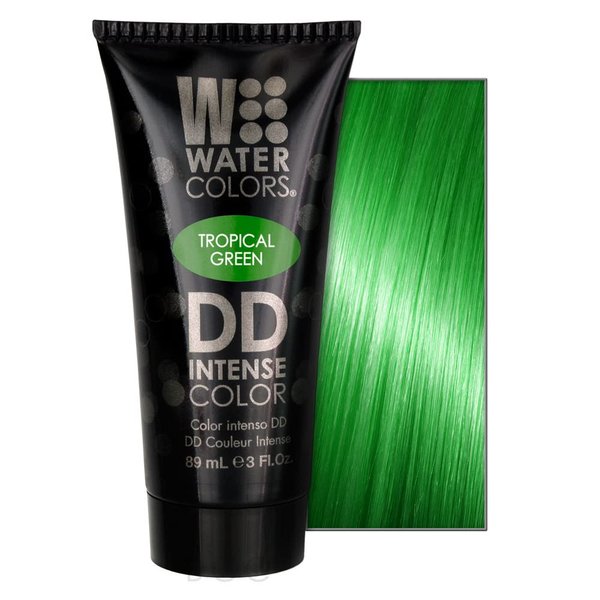 Watercolors DD Intense Semi Permanent Hair Color, Ultra-Vibrant, Ammonia Free Color, 3 Fl Oz (Tropical Green)