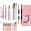 31Pcs Nail Art Brushes Set, Professional Nail Art Brush Dotting Tools Kit, Nail Dust Brush Nail Painting Brush Striping Nail Liner Brush Nail Dotting Pen for DIY Nail Art Designs