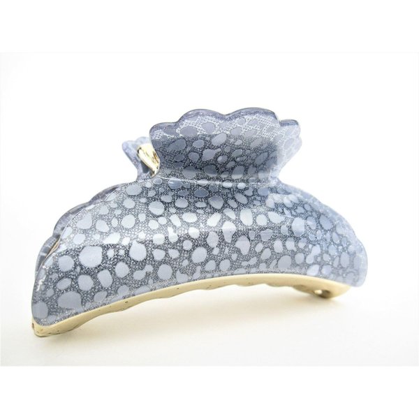 Art deco silver gray/blue sparkle hair claw clip for thick hair