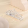YERTTER SilverTiara Crown with Hair Comb Pearl Headpieces PrincessTiara Mini Crystal Rhinestones Hair Accessories Decorative Hair Pieces for Women Girls (Style 3)