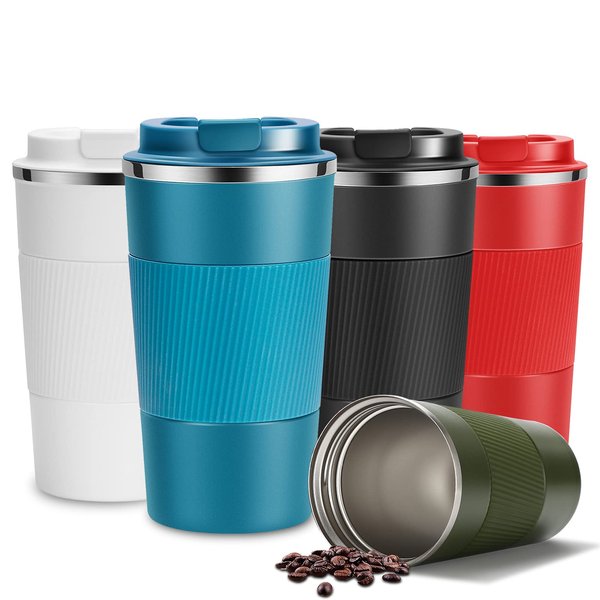YINJAM 17oz Travel Coffee Mug Insulated Coffee Cups to Go with Leakproof Lid Vacuum Stainless Steel Double Walled Thermal Car Coffee Tumbler for Hot Cold Ice Tea Drinks Reusable (Blue, 17oz)