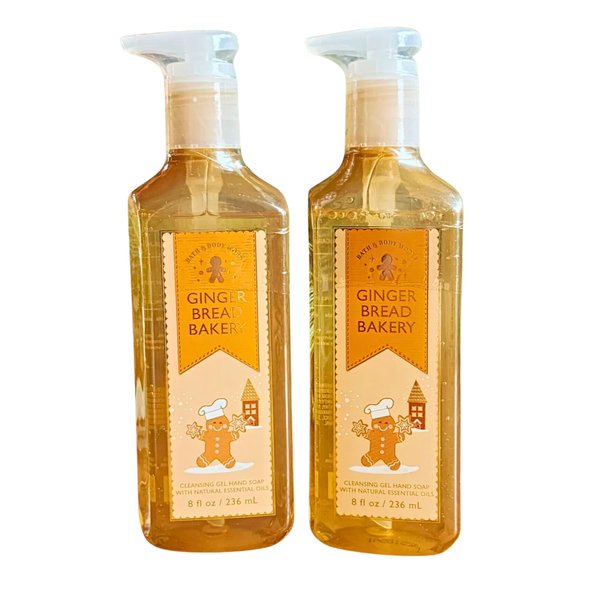 Bath & Body Works Cleansing Gel Hand Soap, Pack of 2, 8oz Each Bottle (Gingerbread Bakery)