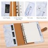 FYY Leather A5 Binder 6 Ring Binder Notebook - Refillable Notebook A5 Planner Binder with Binder Pockets, A5 Dividers, A5 Refill Paper, PU Leather Travel Binder Journal Cover Binder Marble Blue