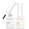 modelones No Wipe Gel Base and Top Coat Set, 2pcs Clear Shine Finish Long lasting Gel Top Coat Base Coat for Gel Nail Polish Soak Off U V/LED Top Coat Gel Nail Polish for Home DIY & Salon