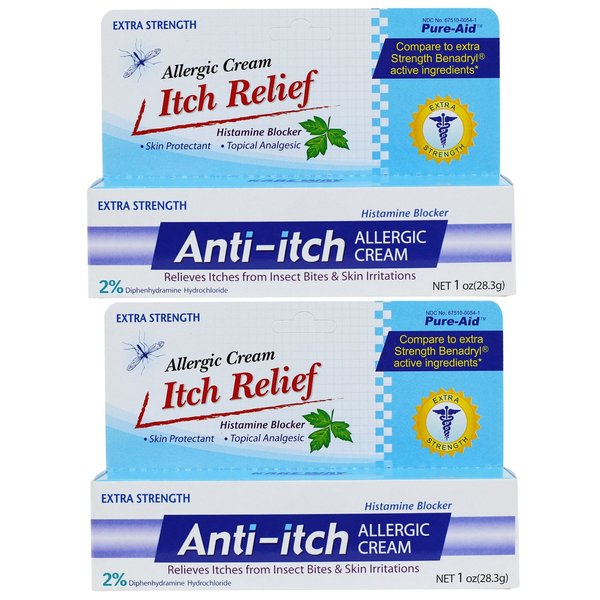 Pure-Aid Anti-Itch Allergic Cream - 1oz (2 Pack)