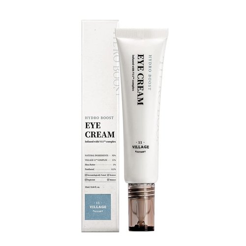 VILLAGE11FACTORY Hydro Boost Eye Cream - Hyaluronic Acid, Shea Butter, Panthenol, Hydrating and Nourishing (0.85 fl oz/25ml)