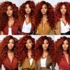 Reddish Brown Curly Wave Human Hair Bundles Color 33 Human Hair Copper Red Brown Kinky Curly Bundles Double Weft Remy Hair Extensions Wet and Wavy Bundles Silky and Soft 26 28 30 Inch