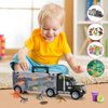 MOBIUS Toys Dinosaur Truck Carrier – Dinosaurs Playset with 12 Toy Action Figure Dinosaurs – World Dino Toy Set with XL Playmat for Toddlers Boys or Girls for 3, 4, 5, 6, 7 Years Old