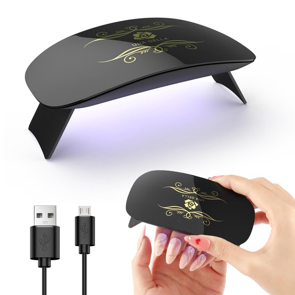 UNA GELLA U V LED Nail Lamp Mini U V Light for Nails 6w LED Small Nail Lamp Portable Dryer for Gel Nails Quick Drying Gel Nail Lamp Nail Light for Gel Nail Polish for Home DIY Salon