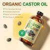 Yoken Pure Castor Oil Glass Bottle 16 fl oz 100% Natural Cold Pressed Castor oil for Face, Body, Hair, Eyelashes - Hexane Free, Unrefined,Virgin, Rich Fatty Acids for Castor Oil Pack Skin Moisturizer