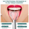 Tongue Scraper (2 Pack), Wide-head Tongue Cleaner with Nice Carrying Box, Easkep 100% Stainless Steel Tongue Scrapers Cleaners, for Men, Women, Adults, Kids