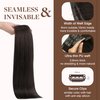GOO GOO Clip in Hair Extensions Real Human Hair, 14inch 130g 9Pcs, 2 Dark Brown, Remy Human Hair Extensions Clip ins for Women, Natural Human Hair