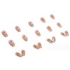 Hkanlre Blush Press on Nails Cute Coffin Medium Fake Nails Tips Full Cover Bling Cat Eyes False Nails for Women and Girls 24PCS