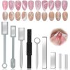 9Pcs Cat Eye Magnet for Nails, Cat Eye Gel Nail Polish Magnet Tools Set, Strong Suction Nail Polish Cat Eye Magnet Board Magnet for Nail Polish, Double-Ended Nail Design Tools Nail Accessories