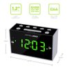 HANNLOMAX HX-122CR Alarm Clock Radio, PLL FM Radio, Dual Alarm, 1.2 inches Green LED Display, USB Port for 1A Charging, AC Power Operation only.