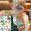 91+ PCS Glitter Iridescent Dinosaur Temporary Tattoos For Kids Boys Girls Teens, Flash Metallic Dinosaur Tattoo Stickers, T-Rex Dino Birthday Gifts Party Favor Supplies Decoration Goodie Bags Stuffers